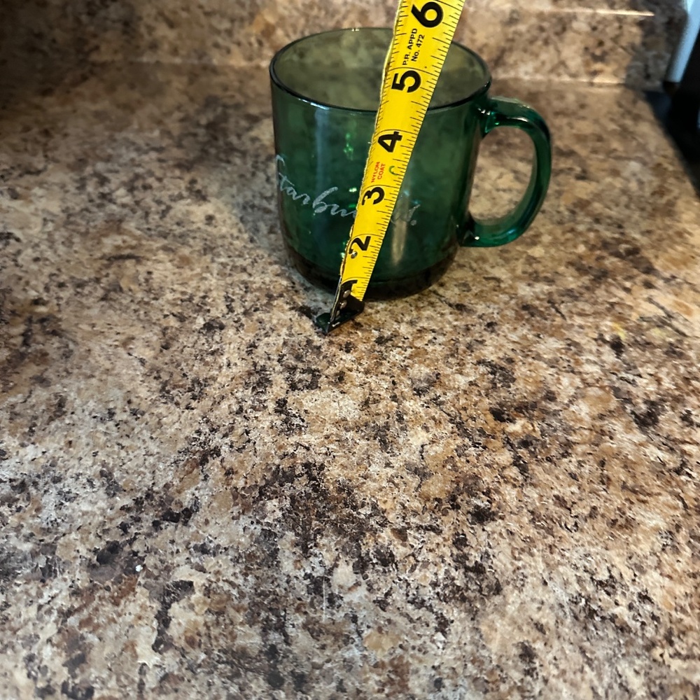 Starbucks Vintage Green Etched Script Print Glass Mug - Picture 5 of 5